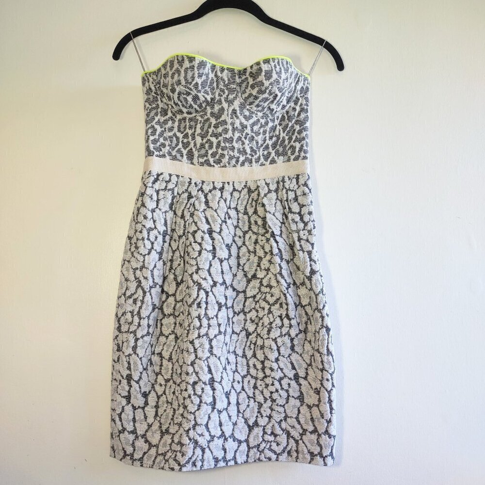 Mathew Williamson Elegant Corset Mini Dress Animal Print Cocktail Party *Size XS
